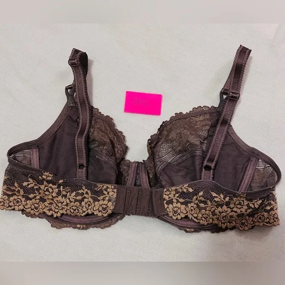 Wacoal Embrace Lace Underwire Bra 38C Brown and Caramel Crème - Picture 5 of 6